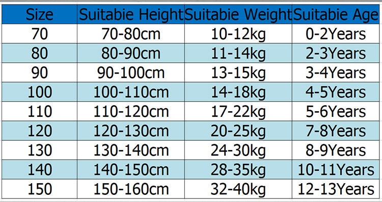 Please choose your boy's size correctly.