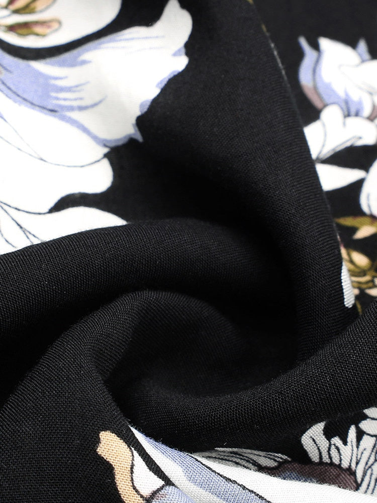 Long floral dress for spring and summer seasons - perfect for any occasion with its vibrant floral print and durable polyester material.