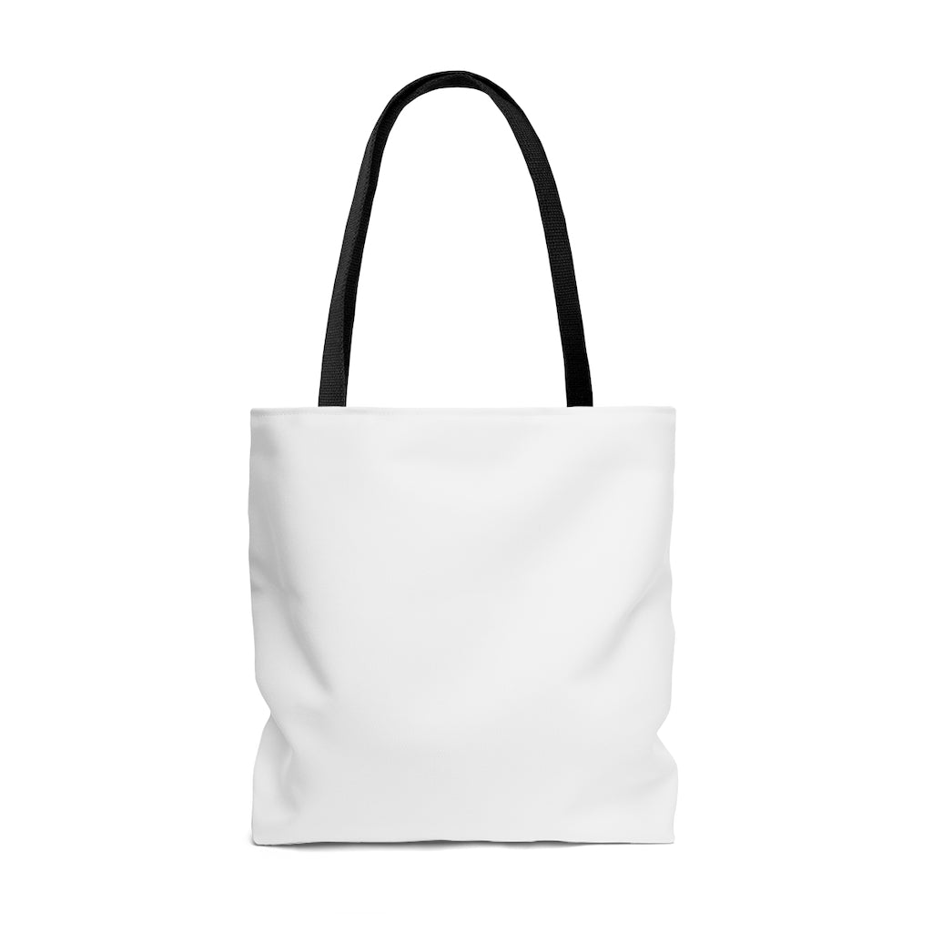 A stylish and practical tote bag with an all-over print design, made from high-quality polyester. Available in three sizes, with black cotton handles and lining for added elegance and durability.