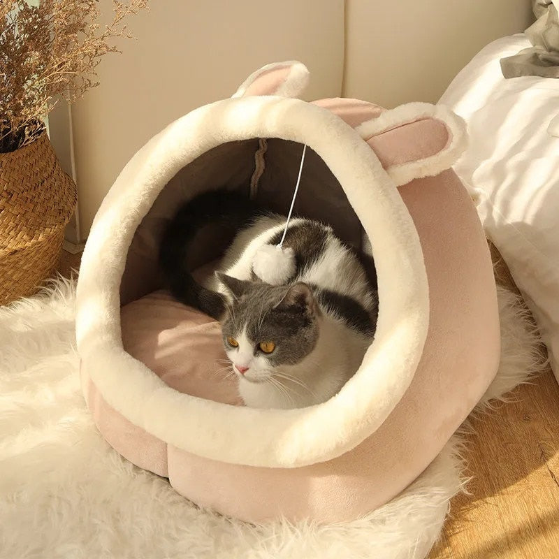 Warm Soft Cat Bed - Cozy Comfort for Cats - 100% Cotton Material - Snug and Relaxing Retreat - Prioritize Your Cat's Comfort - Provide Luxury to Your Feline Friend!