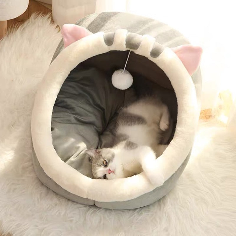 Warm Soft Cat Bed - Cozy Comfort for Cats - 100% Cotton Material - Snug and Relaxing Retreat - Prioritize Your Cat's Comfort - Provide Luxury to Your Feline Friend!