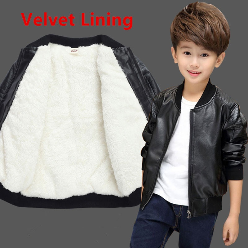 Kids PU Leather Jacket - Elevate style with durability. Versatile for all seasons. Order now for lasting comfort and fashion!