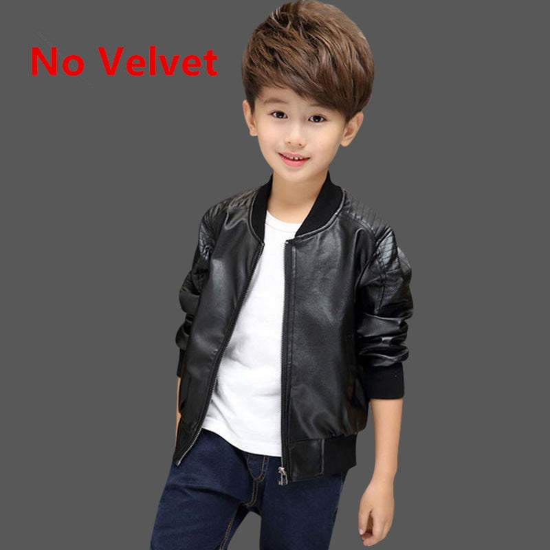 Kids PU Leather Jacket - Elevate style with durability. Versatile for all seasons. Order now for lasting comfort and fashion!