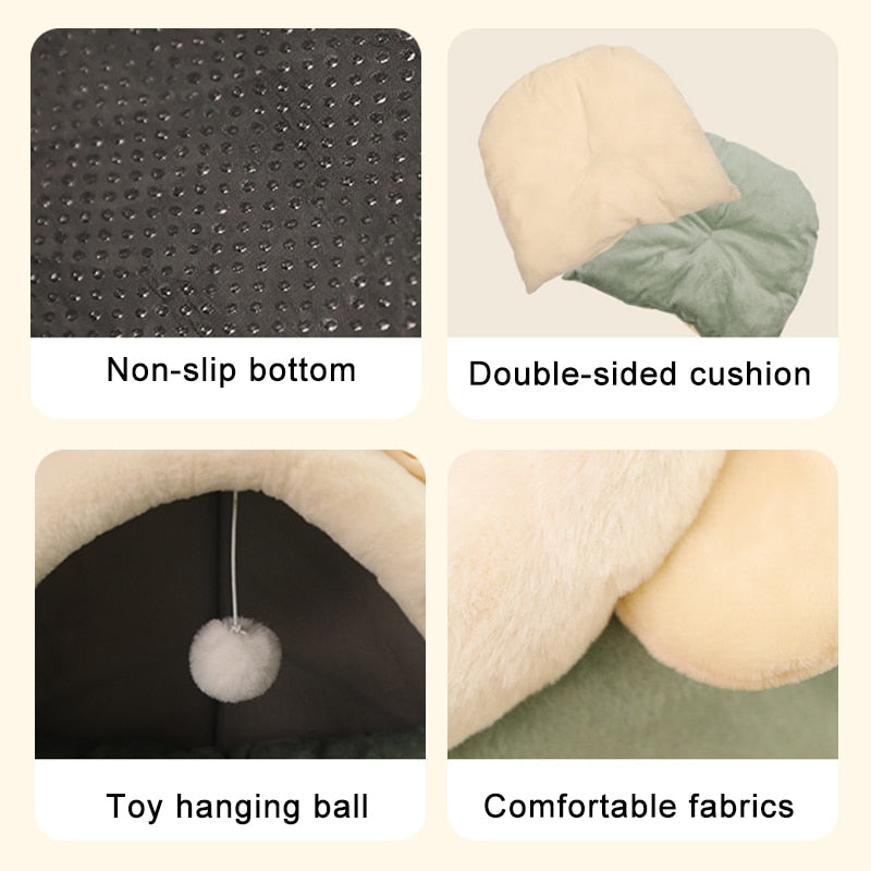 Warm Soft Cat Bed - Cozy Comfort for Cats - 100% Cotton Material - Snug and Relaxing Retreat - Prioritize Your Cat's Comfort - Provide Luxury to Your Feline Friend!