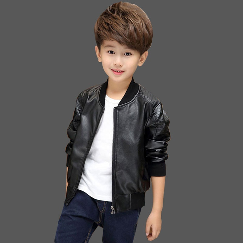 Kids PU Leather Jacket - Elevate style with durability. Versatile for all seasons. Order now for lasting comfort and fashion!