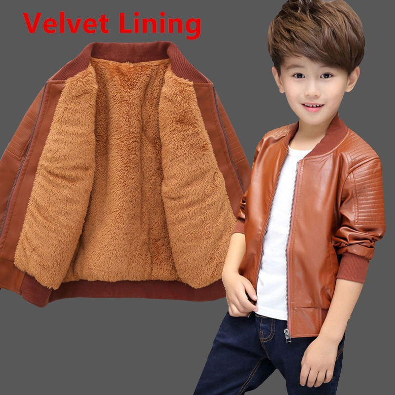 Kids PU Leather Jacket - Elevate style with durability. Versatile for all seasons. Order now for lasting comfort and fashion!
