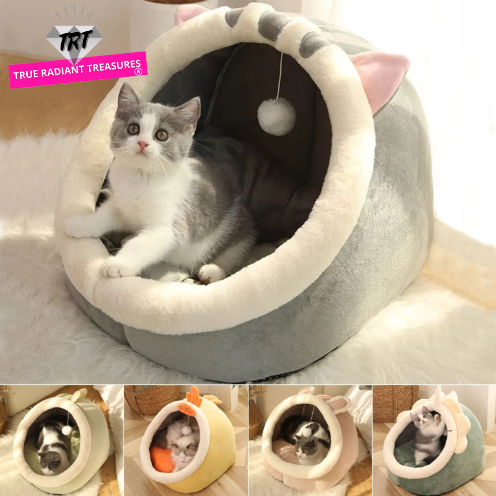 Warm Soft Cat Bed - Cozy Comfort for Cats - 100% Cotton Material - Snug and Relaxing Retreat - Prioritize Your Cat's Comfort - Provide Luxury to Your Feline Friend!