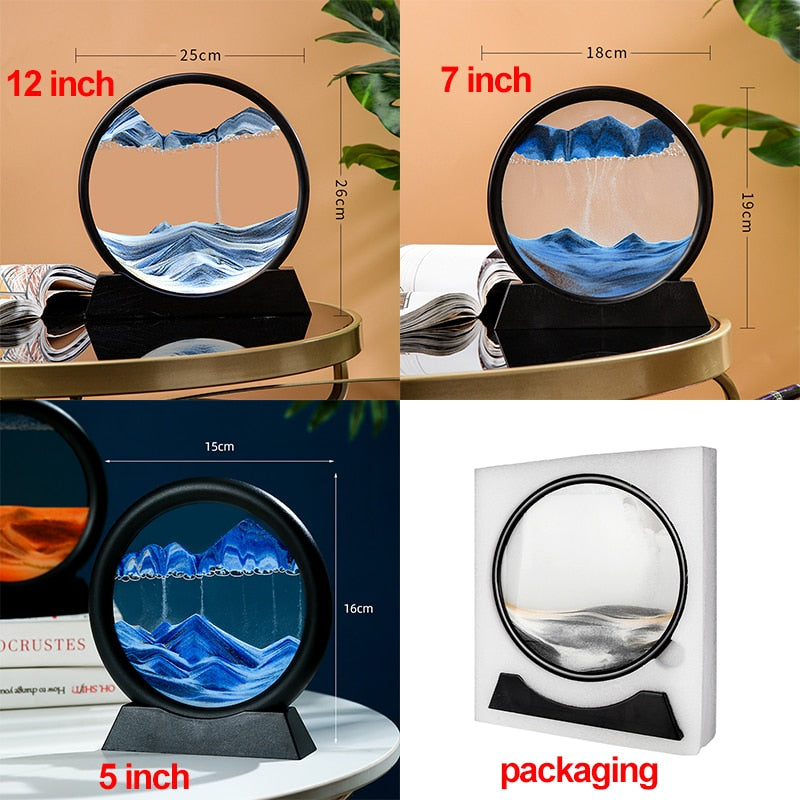 3D Moving Sand Art - Dive into architectural wonder and vintage elegance with flowing sand. Crafted from quality glass. Order now for enchanting home decor!