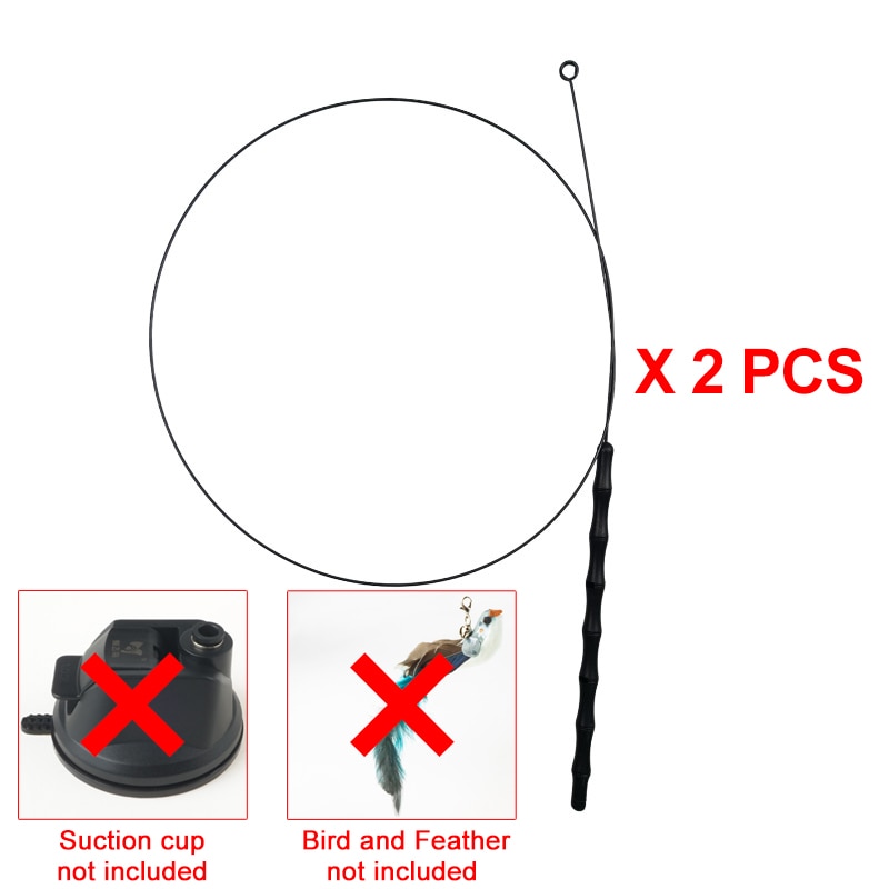 Hand-Free Bird/Feather Cat Wand - Interactive Cat Toy - Powerful Suction Cup - Feathered Delights - Engage Your Cat - Keep Your Pet Active - Playtime Fun!