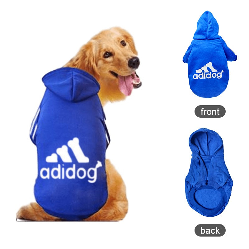 Soft Fleece Pet Dog Hoodie - Cozy Comfort and Style - Breathable 100% Cotton - All Seasons - Various Patterns - adidog Logo - Perfect Fit for YorkShire, Chihuahua, Bulldog, and Labrador - Elevate Your Pet's Wardrobe!
