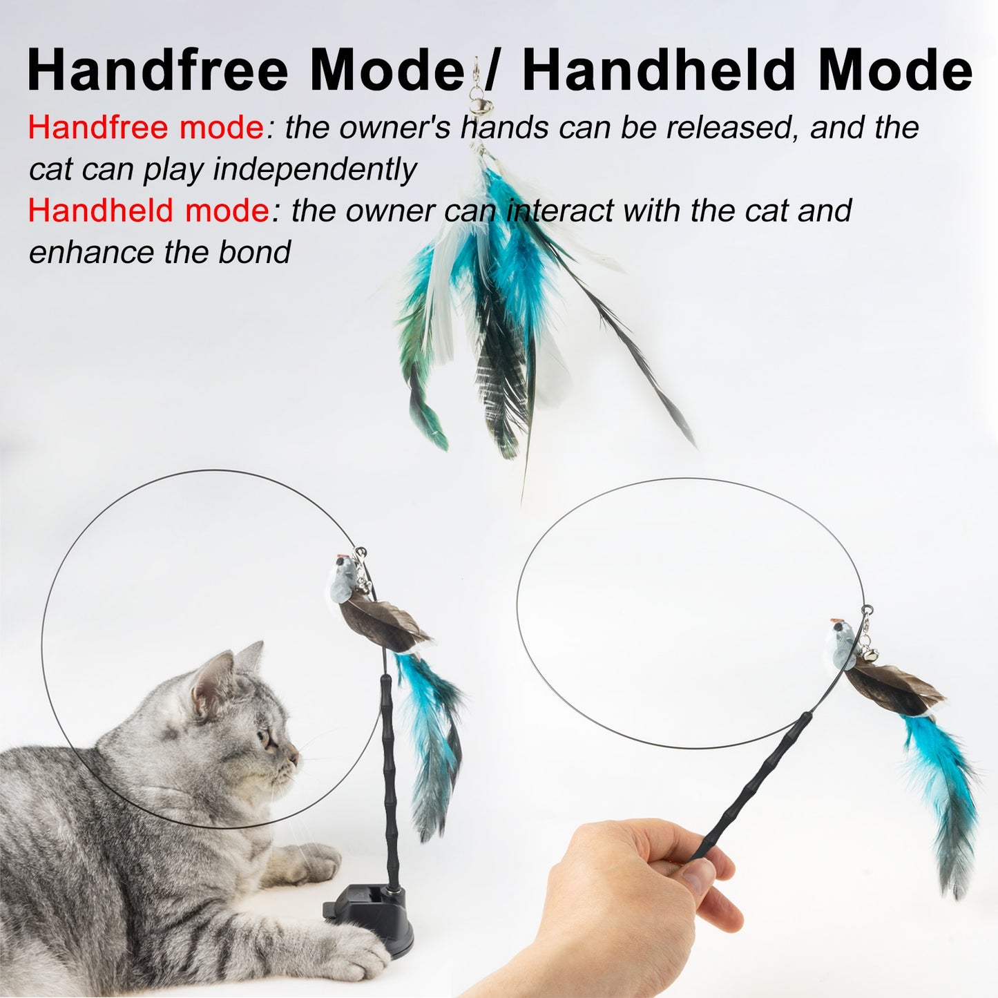 Hand-free Bird/Feather Cat Wand