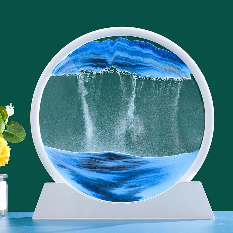 3D Moving Sand Art - Dive into architectural wonder and vintage elegance with flowing sand. Crafted from quality glass. Order now for enchanting home decor!