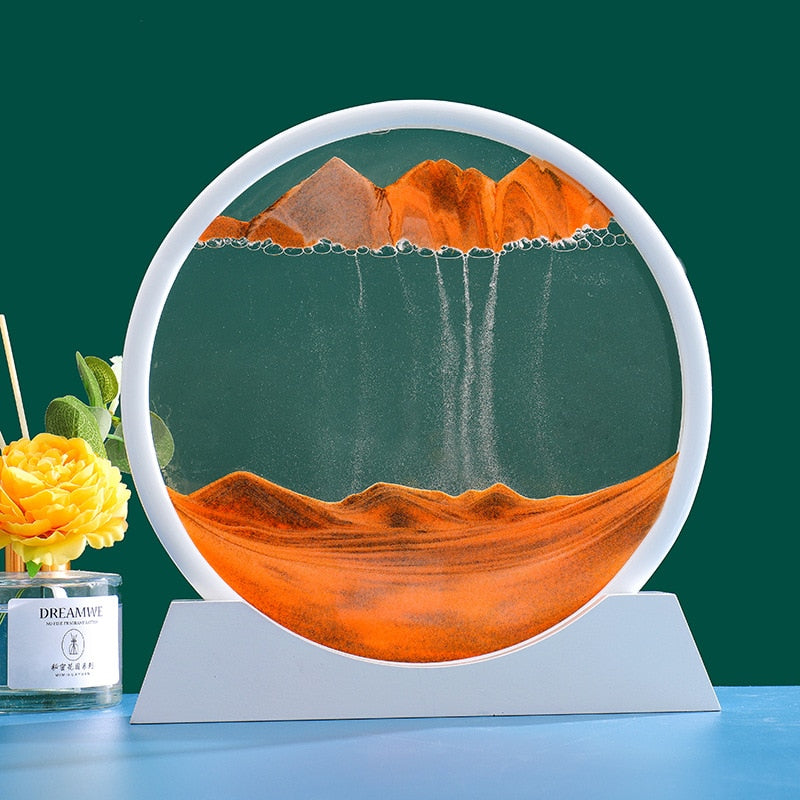 3D Moving Sand Art - Dive into architectural wonder and vintage elegance with flowing sand. Crafted from quality glass. Order now for enchanting home decor!