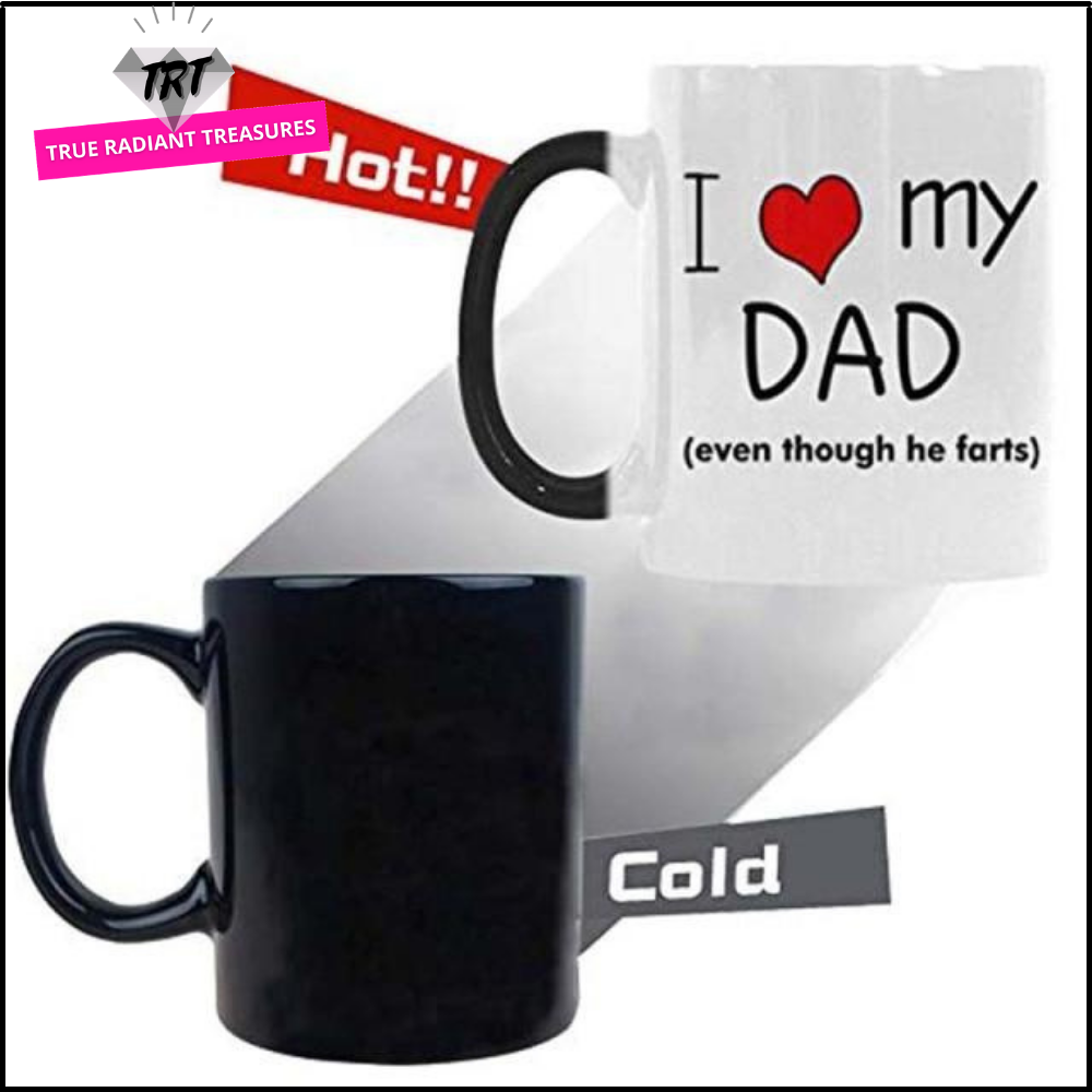 Magic mug changing from black to white when hot - The perfect unique gift for dad. Limited supplies - Buy now!