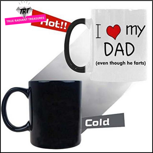 Magic mug changing from black to white when hot - The perfect unique gift for dad. Limited supplies - Buy now!
