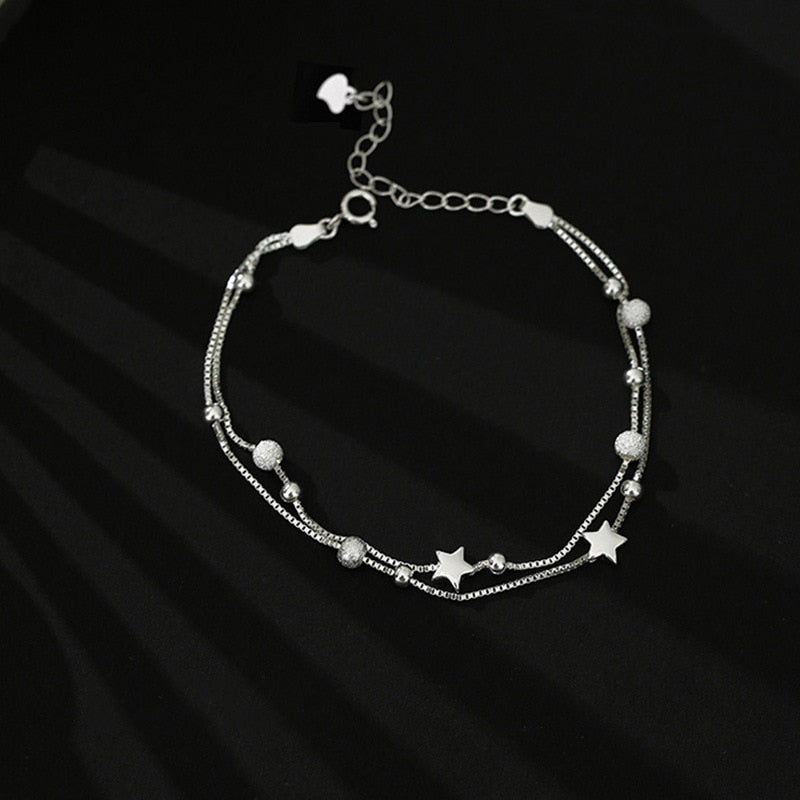 Cute and trendy crystal pearl chain bracelet for girls who love fashion.