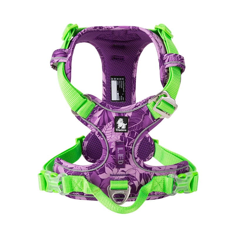 Image of Explosion-proof Dog Harness - Comfortable and lightweight harness with reflective materials. Breathable air mesh and soft inner layer for your dog's comfort. Easy to put on and take off with aviation aluminum fittings. Ideal for walks or hikes, day or night.