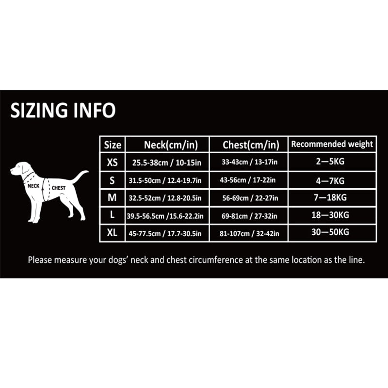 Please choose the size of your pets correctly.