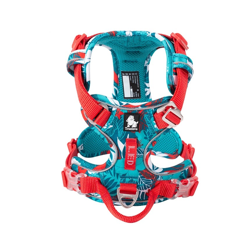Image of Explosion-proof Dog Harness - Comfortable and lightweight harness with reflective materials. Breathable air mesh and soft inner layer for your dog's comfort. Easy to put on and take off with aviation aluminum fittings. Ideal for walks or hikes, day or night.