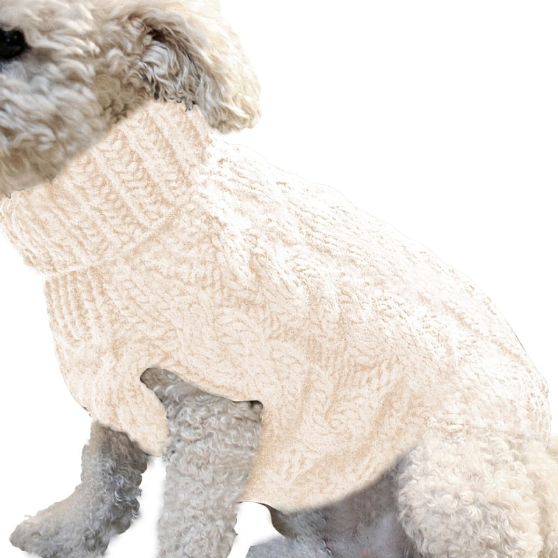 Image of Knitted Pet Sweaters - Cozy wool material, available in different colors and sizes. Keep your pets warm and stylish with these adorable knitted sweaters.