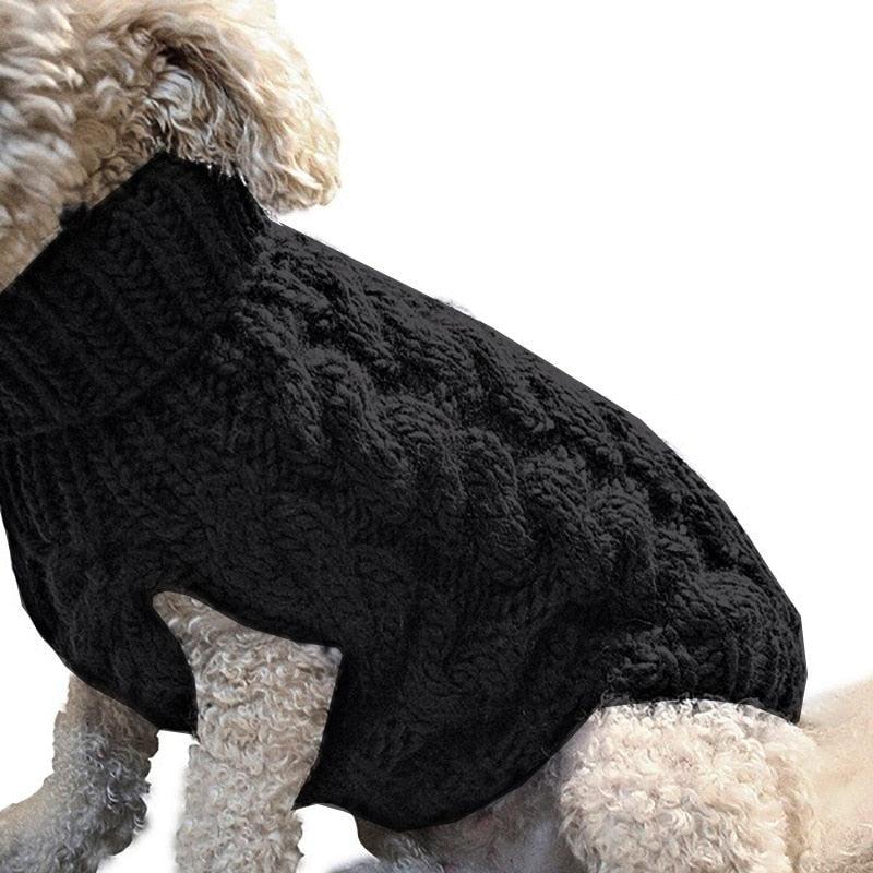 Image of Knitted Pet Sweaters - Cozy wool material, available in different colors and sizes. Keep your pets warm and stylish with these adorable knitted sweaters.
