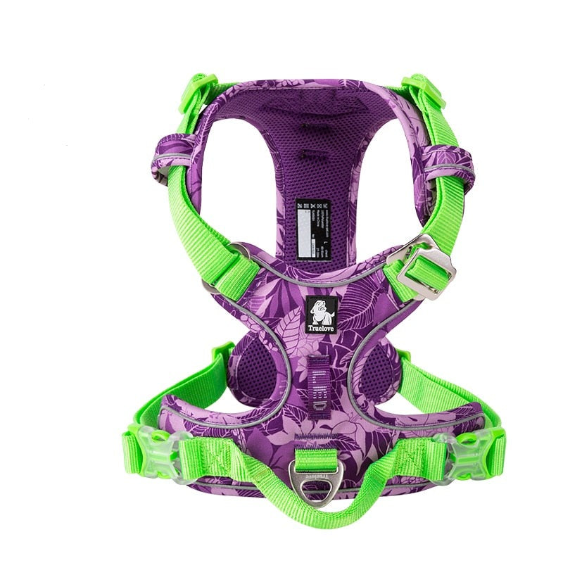 Image of Explosion-proof Dog Harness - Comfortable and lightweight harness with reflective materials. Breathable air mesh and soft inner layer for your dog's comfort. Easy to put on and take off with aviation aluminum fittings. Ideal for walks or hikes, day or night.