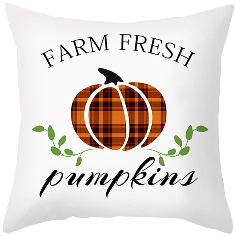 Autumn Pillow Cover featuring a fall-themed design, adding a touch of warmth and charm to your sofa, made from durable polyester.