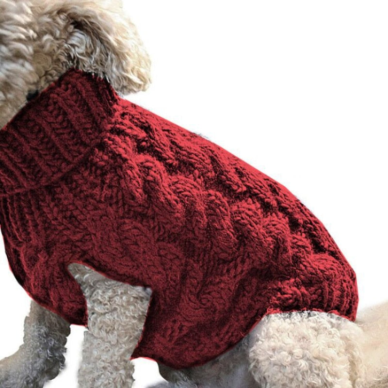 Image of Knitted Pet Sweaters - Cozy wool material, available in different colors and sizes. Keep your pets warm and stylish with these adorable knitted sweaters.
