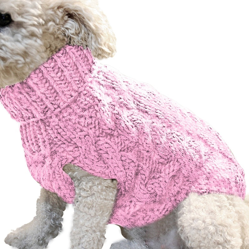 Image of Knitted Pet Sweaters - Cozy wool material, available in different colors and sizes. Keep your pets warm and stylish with these adorable knitted sweaters.