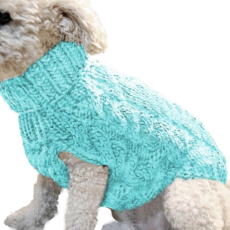 Image of Knitted Pet Sweaters - Cozy wool material, available in different colors and sizes. Keep your pets warm and stylish with these adorable knitted sweaters.
