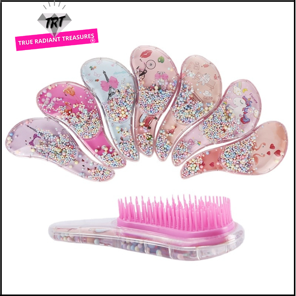 Cute and durable hair comb for girls in a girly color.