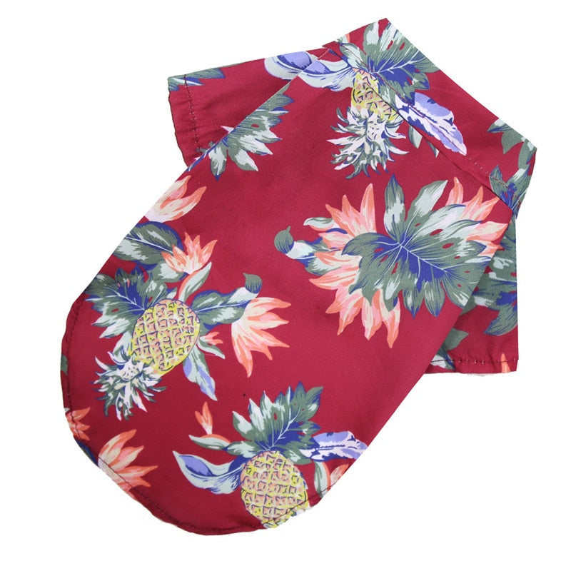 Hawaiian Summer Pet Shirt - Stylish and Comfortable Polyester Dog Shirt for All Seasons