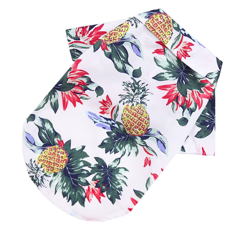 Hawaiian Summer Pet Shirt - Stylish and Comfortable Polyester Dog Shirt for All Seasons
