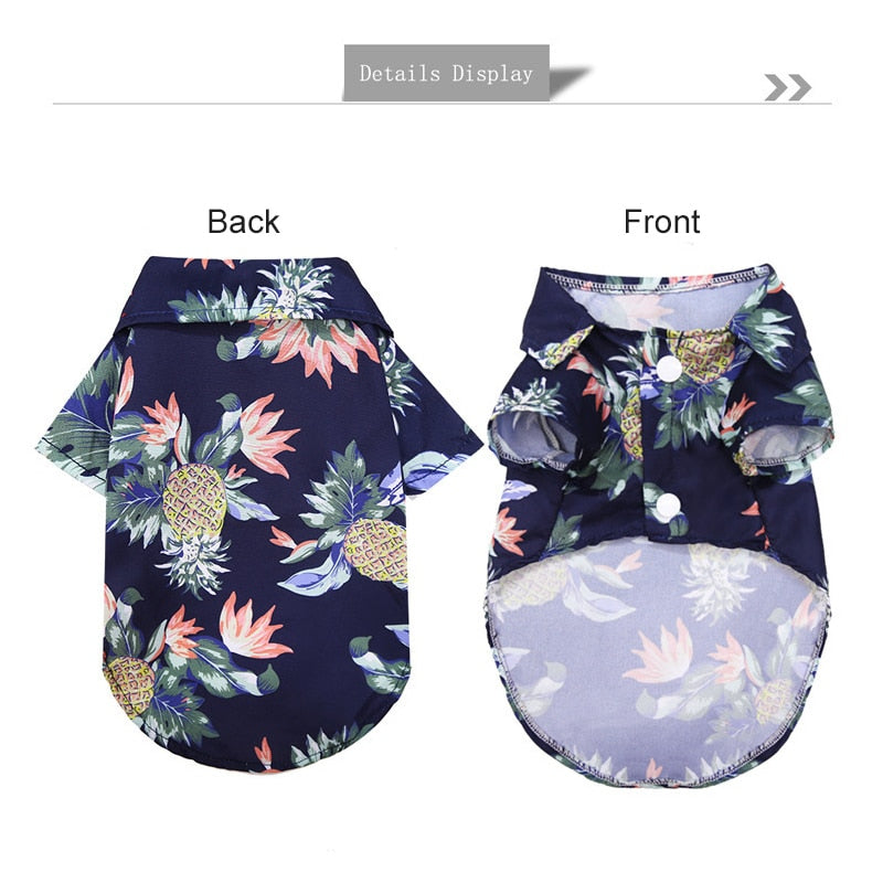 Hawaiian Summer Pet Shirt - Stylish and Comfortable Polyester Dog Shirt for All Seasons