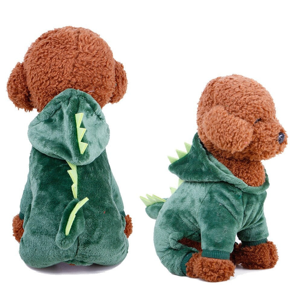 Image of Soft Warm Fleece Jumpsuit - Cozy and durable fleece material, available in different sizes and colors. Perfect for keeping your pet warm and comfortable during the fall and winter seasons.