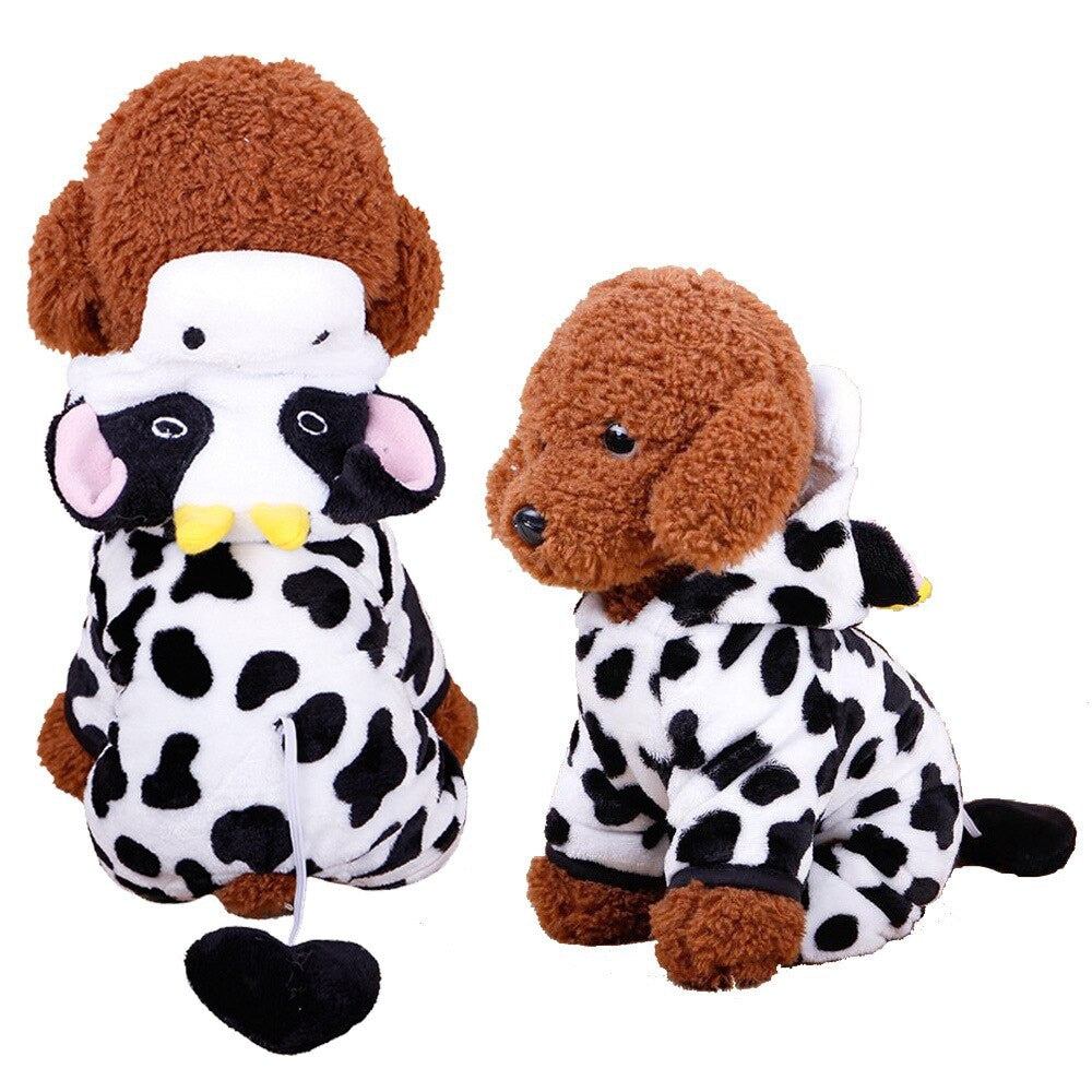 Image of Soft Warm Fleece Jumpsuit - Cozy and durable fleece material, available in different sizes and colors. Perfect for keeping your pet warm and comfortable during the fall and winter seasons.