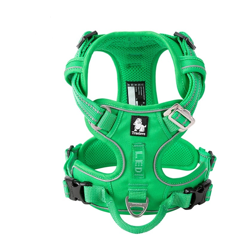 Image of Explosion-proof Dog Harness - Comfortable and lightweight harness with reflective materials. Breathable air mesh and soft inner layer for your dog's comfort. Easy to put on and take off with aviation aluminum fittings. Ideal for walks or hikes, day or night.