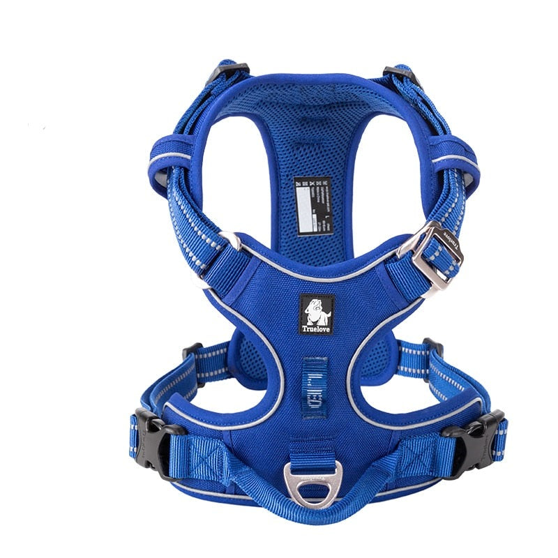 Image of Explosion-proof Dog Harness - Comfortable and lightweight harness with reflective materials. Breathable air mesh and soft inner layer for your dog's comfort. Easy to put on and take off with aviation aluminum fittings. Ideal for walks or hikes, day or night.
