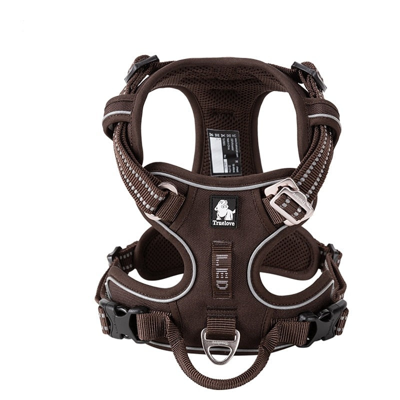 Image of Explosion-proof Dog Harness - Comfortable and lightweight harness with reflective materials. Breathable air mesh and soft inner layer for your dog's comfort. Easy to put on and take off with aviation aluminum fittings. Ideal for walks or hikes, day or night.