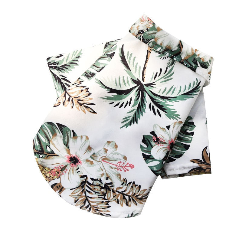 Hawaiian Summer Pet Shirt - Stylish and Comfortable Polyester Dog Shirt for All Seasons