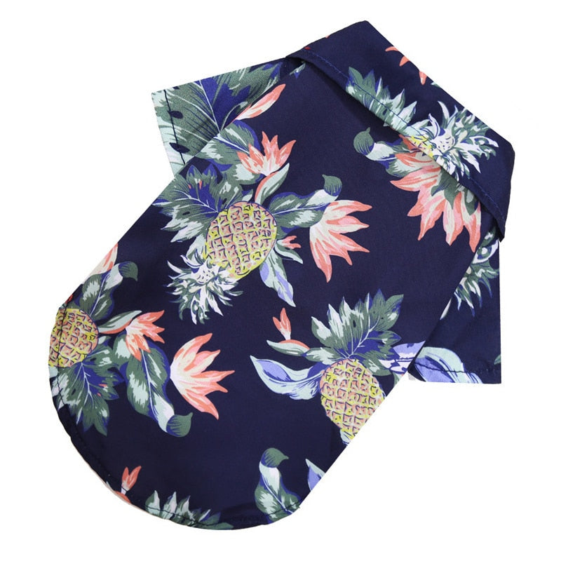 Hawaiian Summer Pet Shirt - Stylish and Comfortable Polyester Dog Shirt for All Seasons