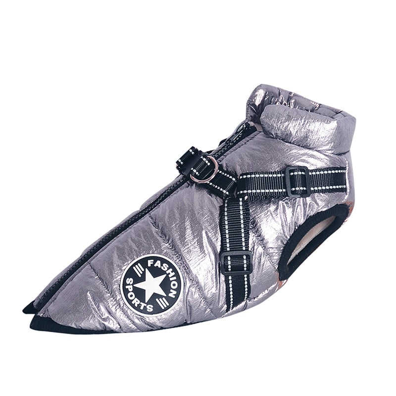 Image of Pets Waterproof Winter Jacket - Stylish and protective jacket made from 100% cotton. Available in various sizes and colors for dogs from small to 5XL. Keep your pet warm and cozy during winter walks or swims.