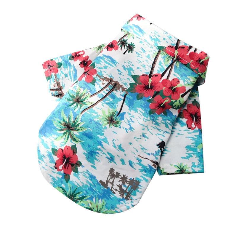 Hawaiian Summer Pet Shirt - Stylish and Comfortable Polyester Dog Shirt for All Seasons