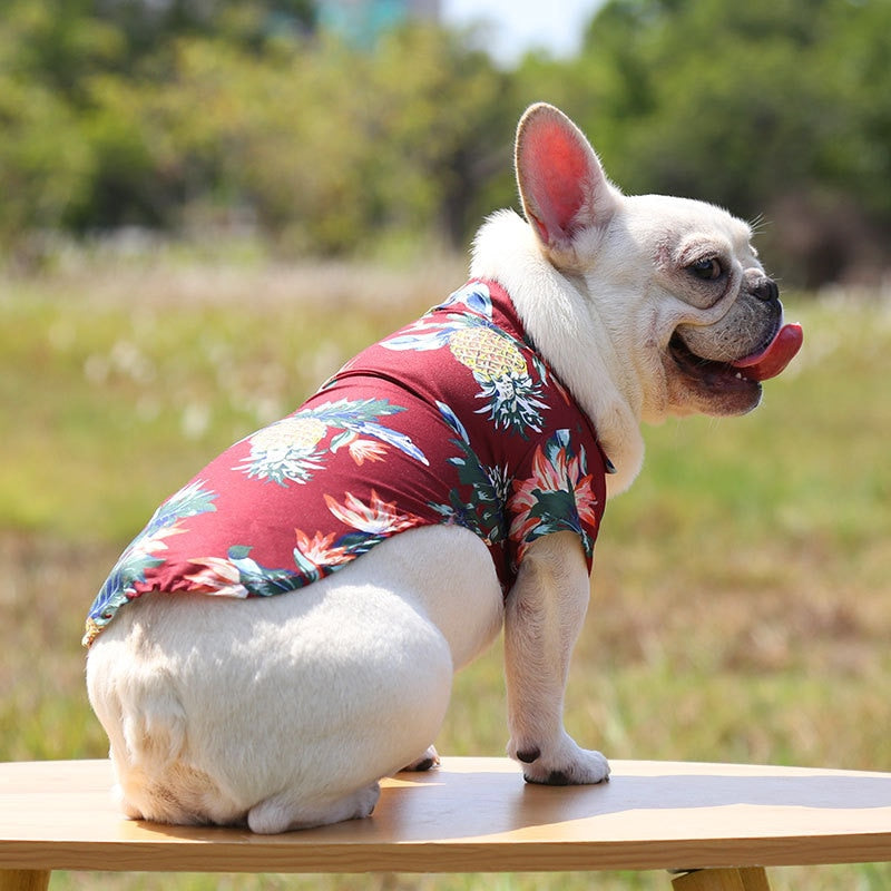 Hawaiian Summer Pet Shirt - Stylish and Comfortable Polyester Dog Shirt for All Seasons