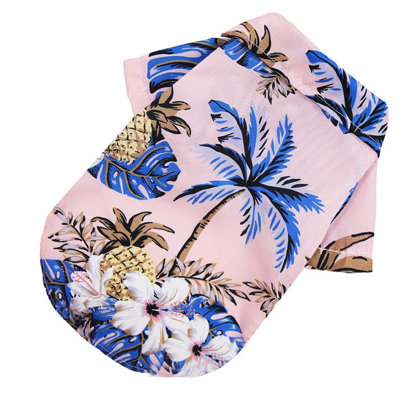 Hawaiian Summer Pet Shirt - Stylish and Comfortable Polyester Dog Shirt for All Seasons