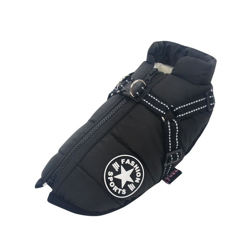 Image of Pets Waterproof Winter Jacket - Stylish and protective jacket made from 100% cotton. Available in various sizes and colors for dogs from small to 5XL. Keep your pet warm and cozy during winter walks or swims.