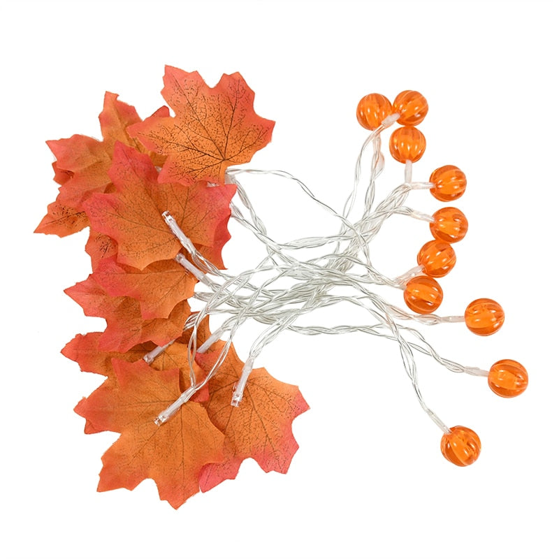 String Fall Garland with pretty leaves, ideal for Thanksgiving home decor, versatile for entryways, stairs, or table settings.