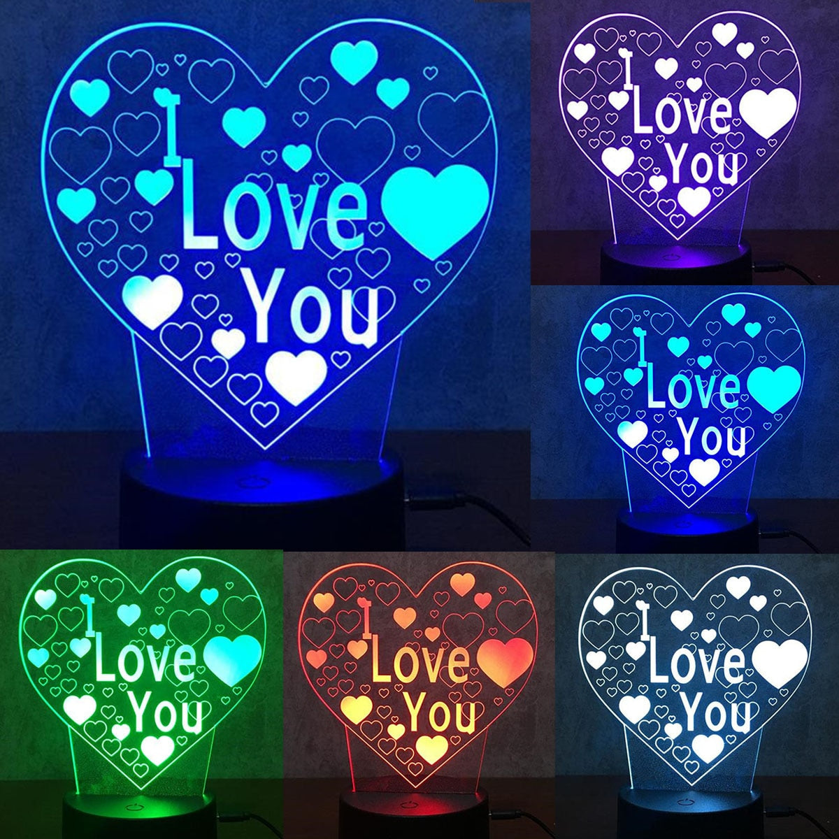 3D hologram heart light - A perfect gift for Valentine's Day, Mother's Day, and Christmas. Also, an elegant room decoration to uplift your mood