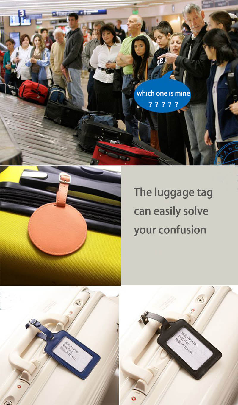 Durable and Stylish Luggage Tags - Detachable card for easy identification, choose from various colors and designs.