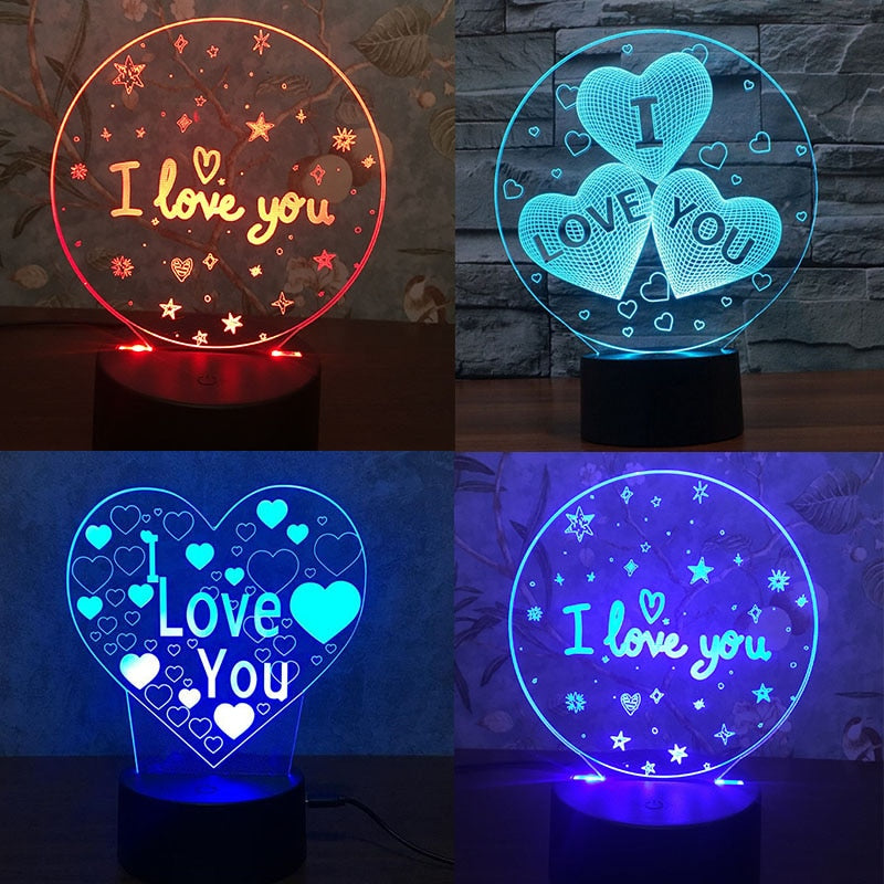 3D hologram heart light - A perfect gift for Valentine's Day, Mother's Day, and Christmas. Also, an elegant room decoration to uplift your mood